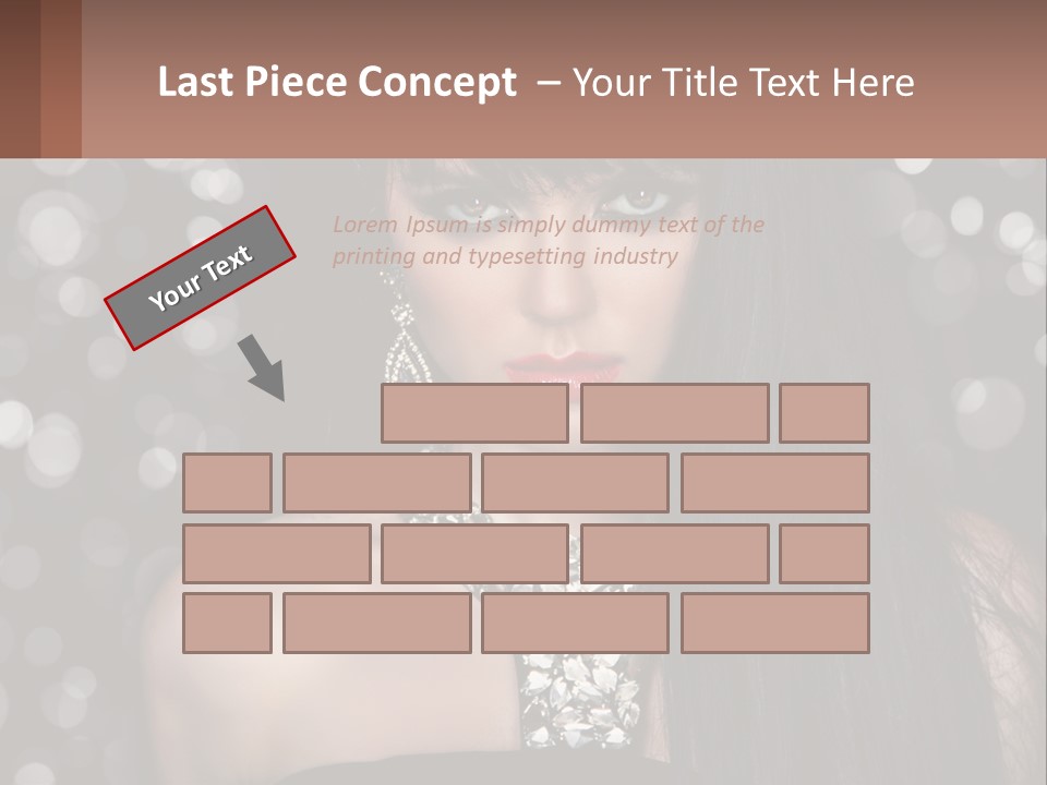 A Woman With Long Black Hair And Red Lipstick PowerPoint Template