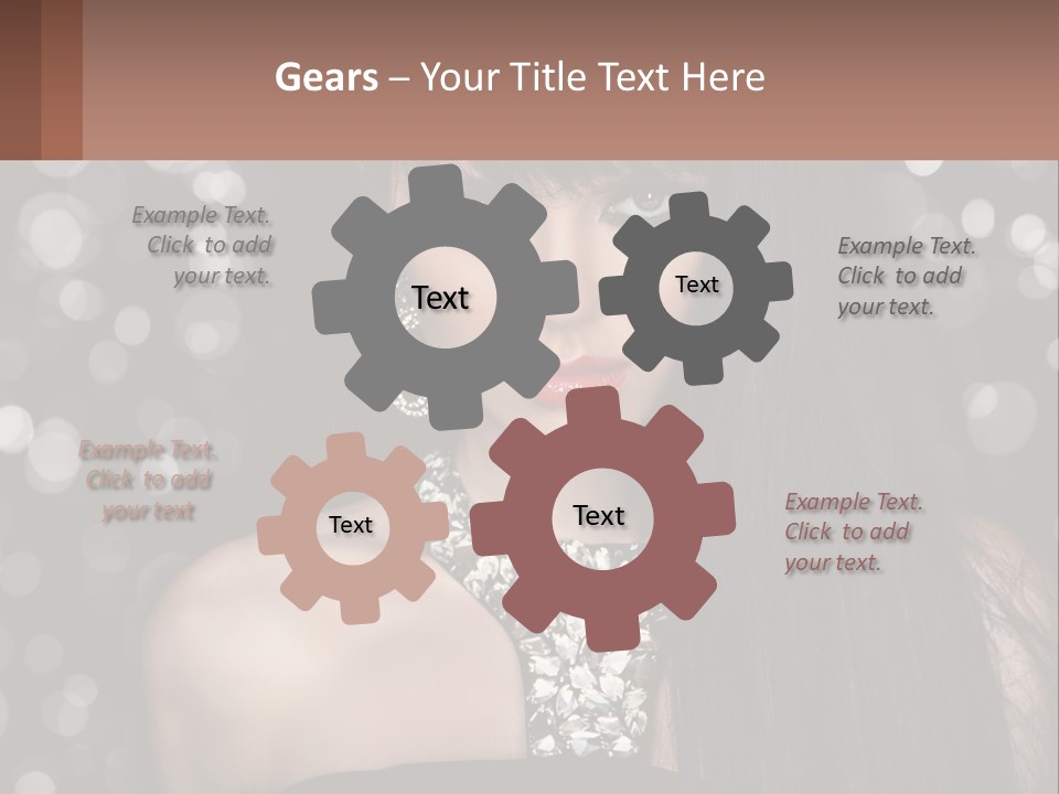 A Woman With Long Black Hair And Red Lipstick PowerPoint Template