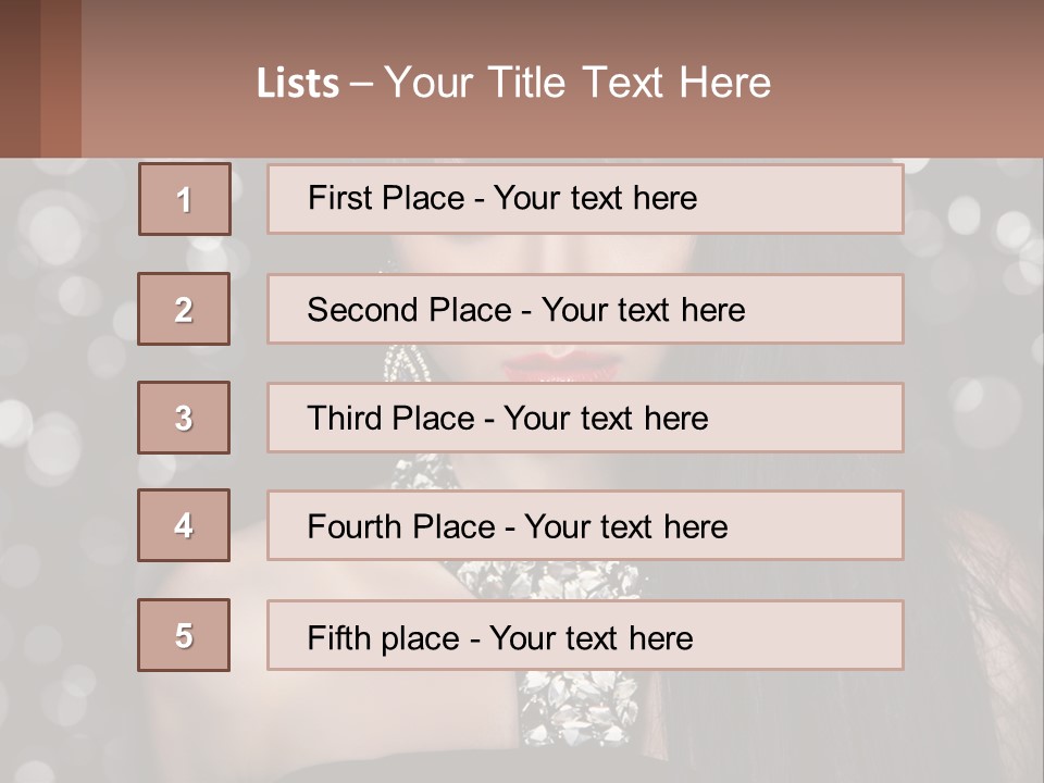 A Woman With Long Black Hair And Red Lipstick PowerPoint Template