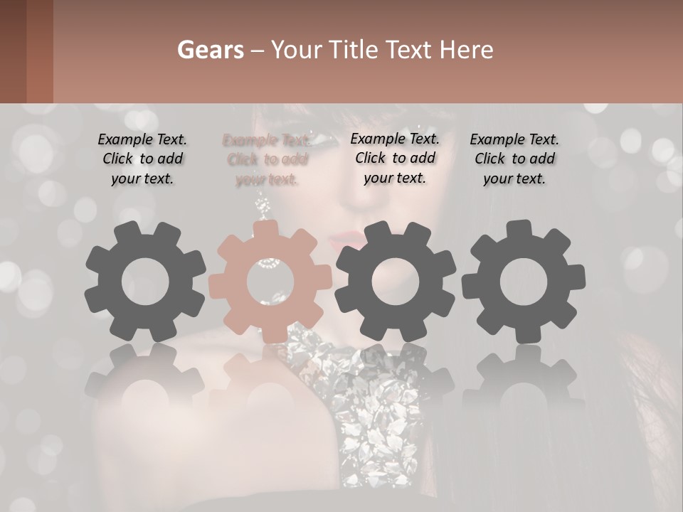 A Woman With Long Black Hair And Red Lipstick PowerPoint Template