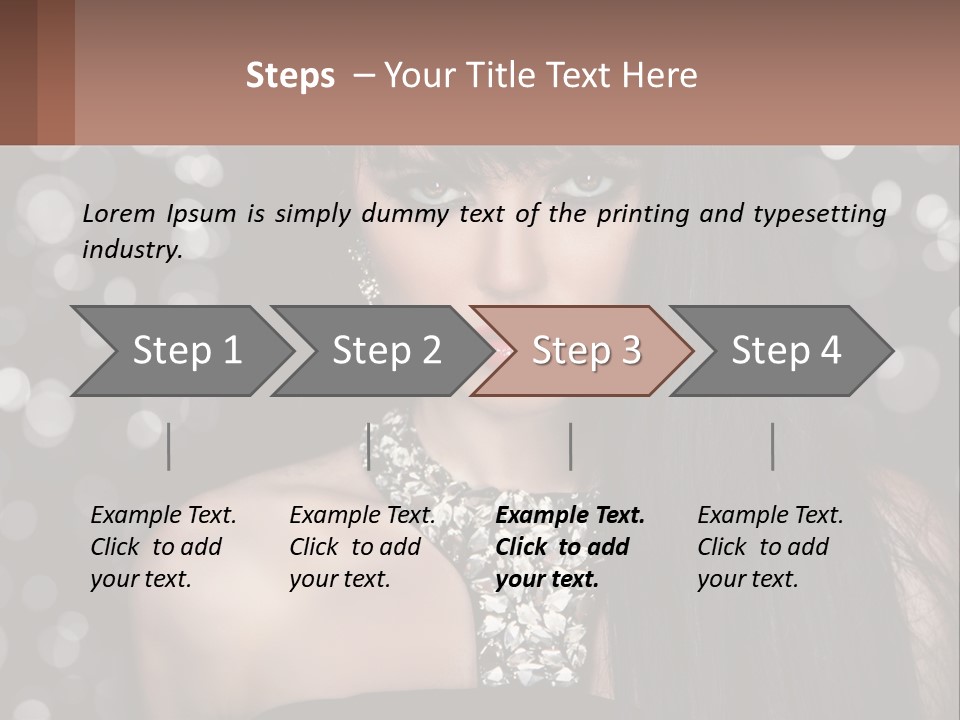 A Woman With Long Black Hair And Red Lipstick PowerPoint Template