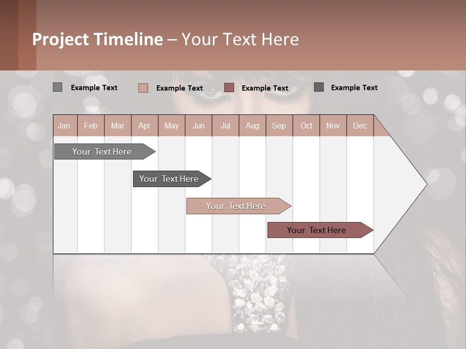 A Woman With Long Black Hair And Red Lipstick PowerPoint Template