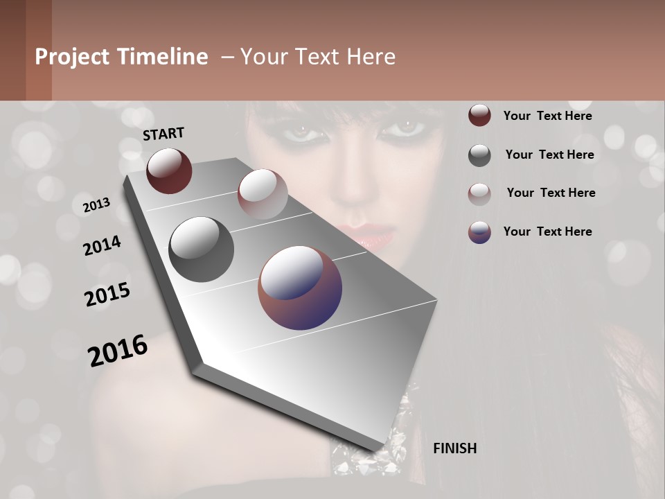 A Woman With Long Black Hair And Red Lipstick PowerPoint Template