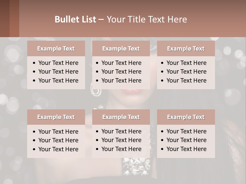 A Woman With Long Black Hair And Red Lipstick PowerPoint Template