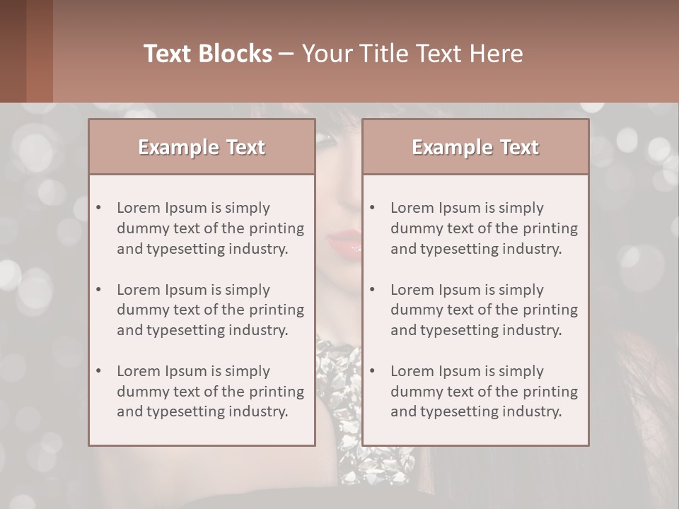 A Woman With Long Black Hair And Red Lipstick PowerPoint Template