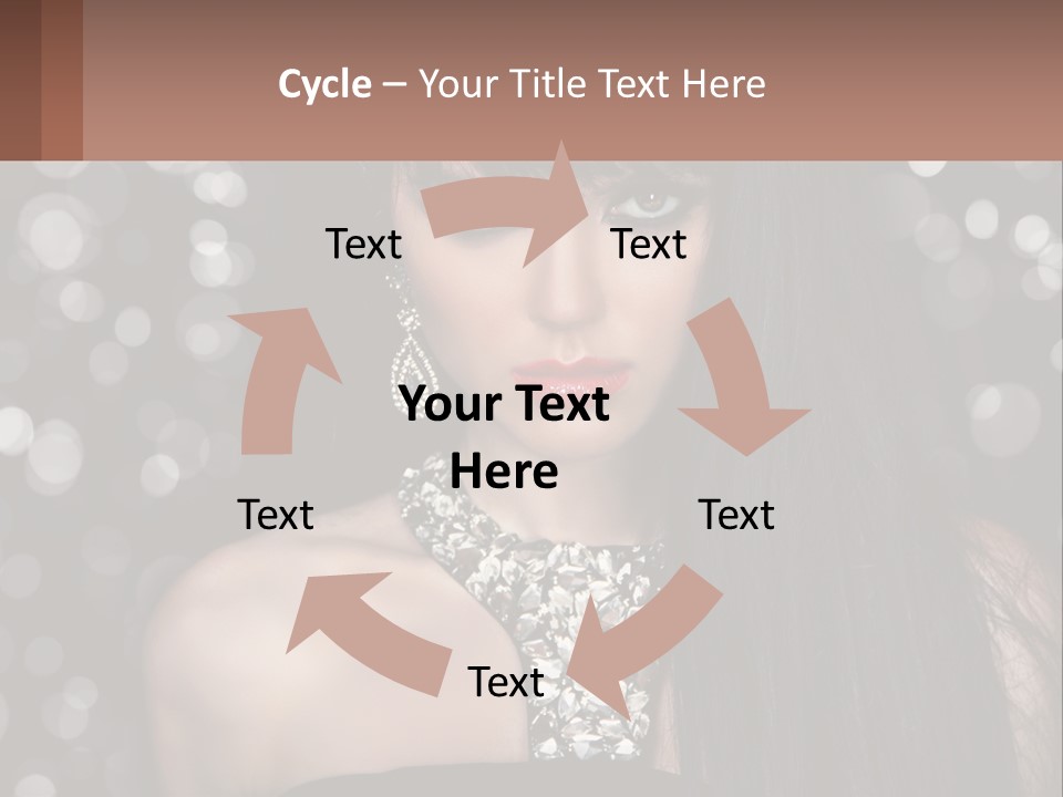 A Woman With Long Black Hair And Red Lipstick PowerPoint Template