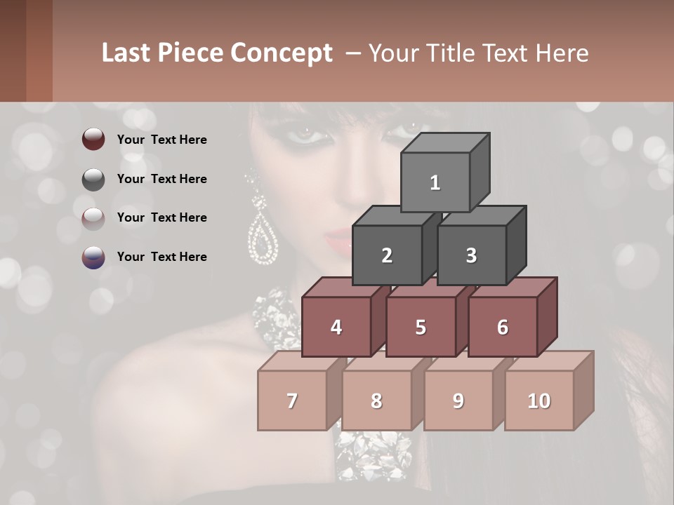 A Woman With Long Black Hair And Red Lipstick PowerPoint Template