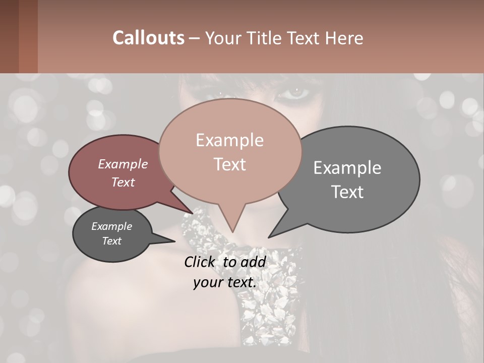 A Woman With Long Black Hair And Red Lipstick PowerPoint Template