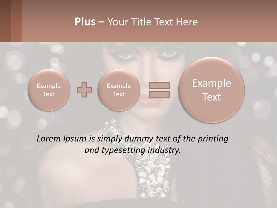 A Woman With Long Black Hair And Red Lipstick PowerPoint Template