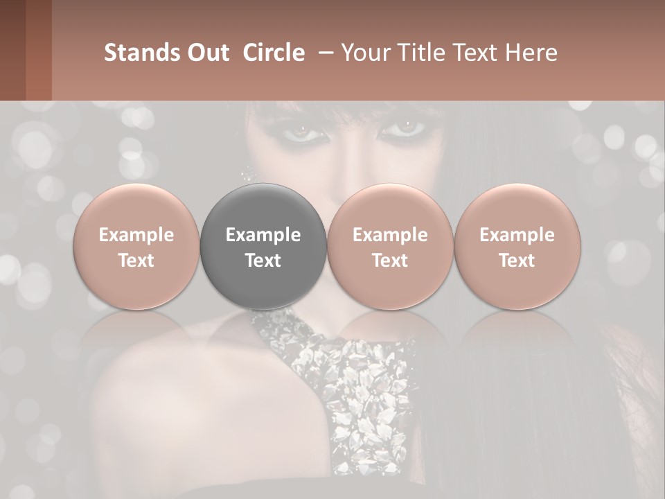 A Woman With Long Black Hair And Red Lipstick PowerPoint Template