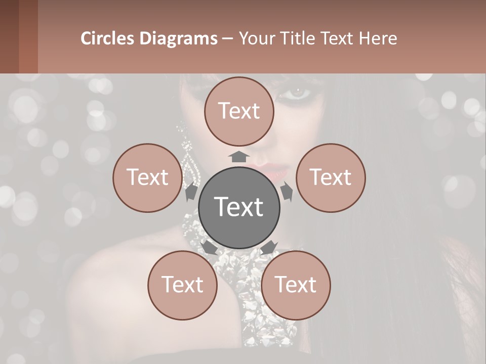 A Woman With Long Black Hair And Red Lipstick PowerPoint Template