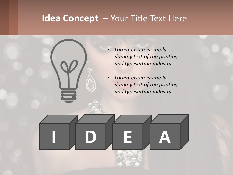 A Woman With Long Black Hair And Red Lipstick PowerPoint Template