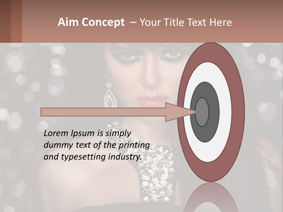 A Woman With Long Black Hair And Red Lipstick PowerPoint Template