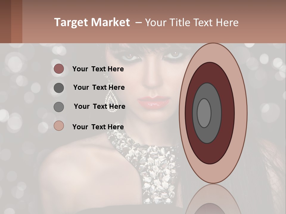 A Woman With Long Black Hair And Red Lipstick PowerPoint Template