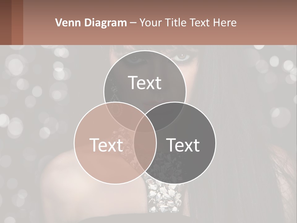 A Woman With Long Black Hair And Red Lipstick PowerPoint Template