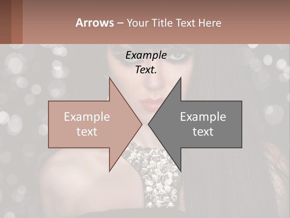 A Woman With Long Black Hair And Red Lipstick PowerPoint Template