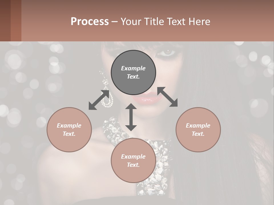 A Woman With Long Black Hair And Red Lipstick PowerPoint Template