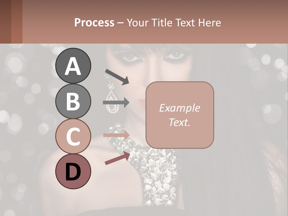 A Woman With Long Black Hair And Red Lipstick PowerPoint Template