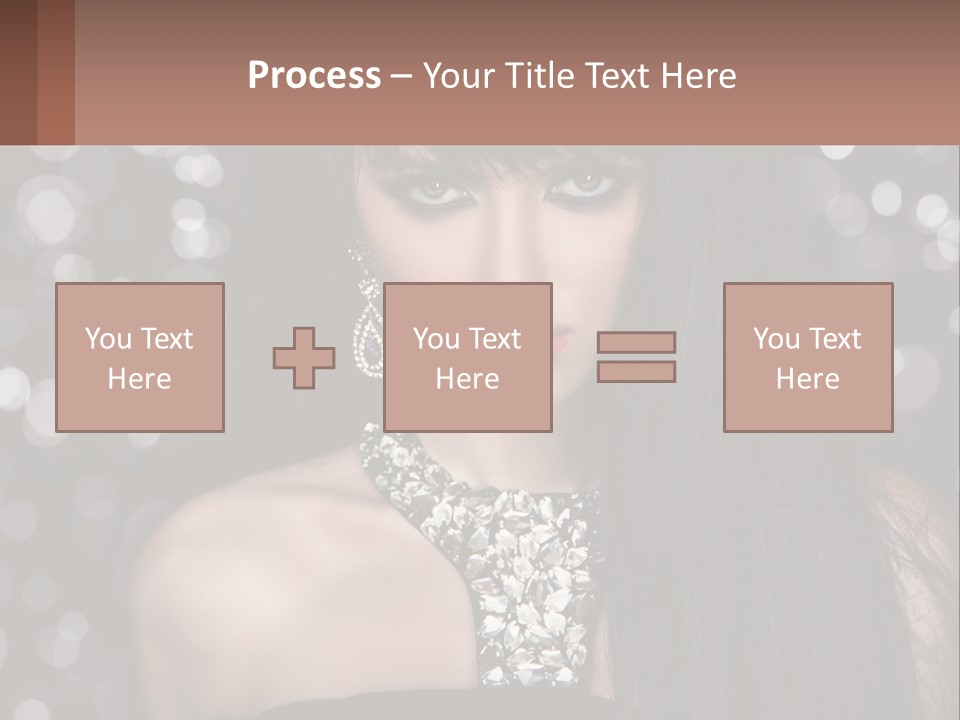 A Woman With Long Black Hair And Red Lipstick PowerPoint Template