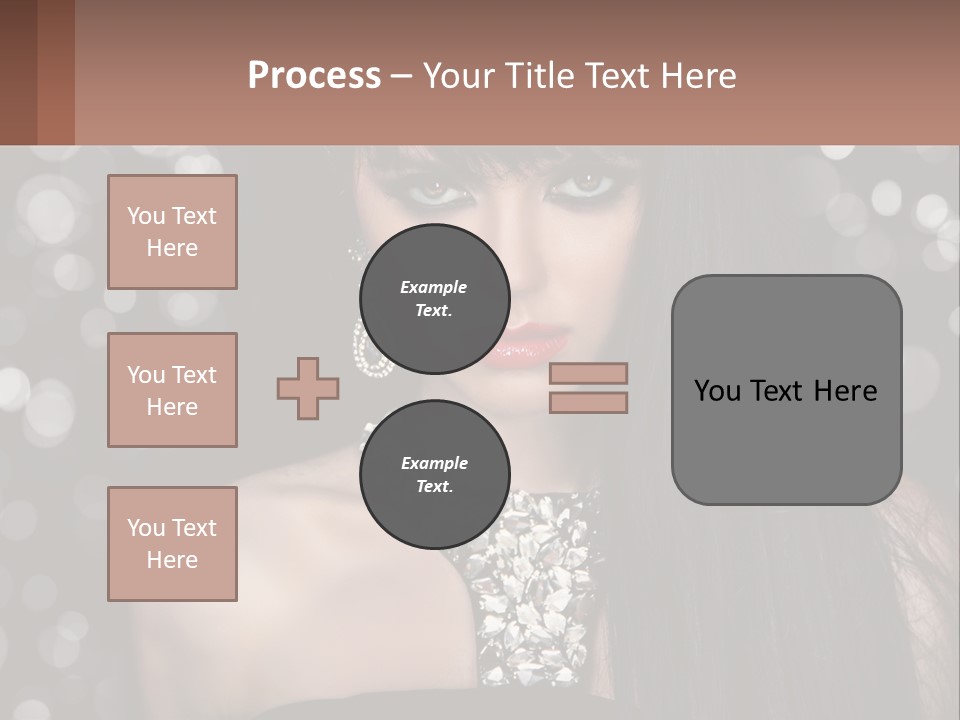 A Woman With Long Black Hair And Red Lipstick PowerPoint Template