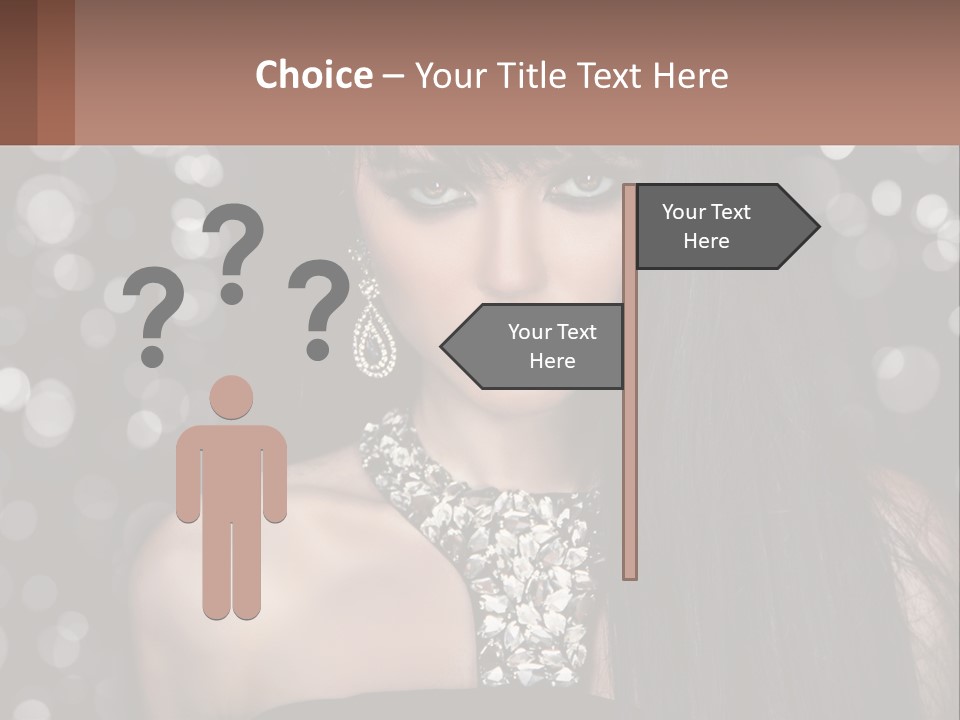 A Woman With Long Black Hair And Red Lipstick PowerPoint Template