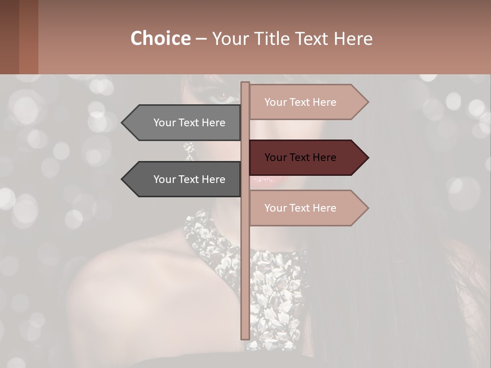 A Woman With Long Black Hair And Red Lipstick PowerPoint Template