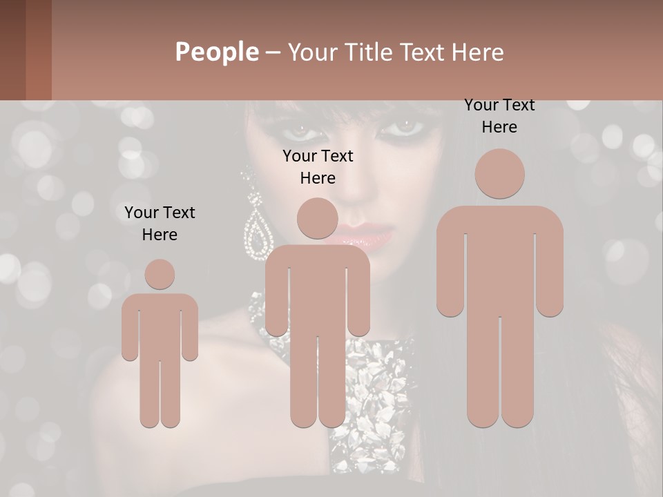 A Woman With Long Black Hair And Red Lipstick PowerPoint Template