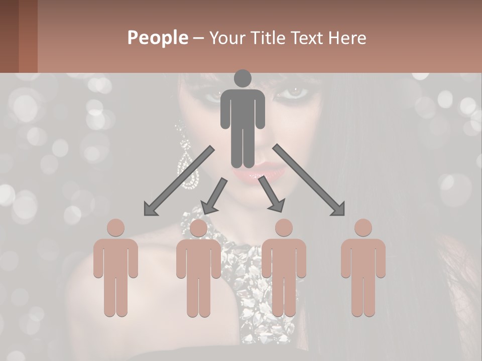 A Woman With Long Black Hair And Red Lipstick PowerPoint Template