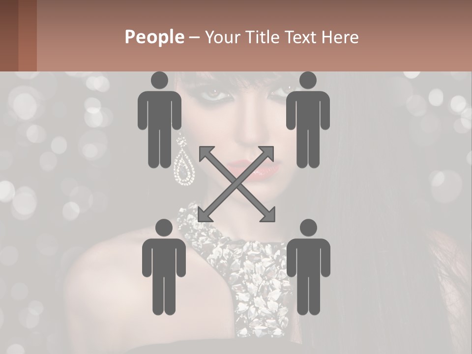 A Woman With Long Black Hair And Red Lipstick PowerPoint Template