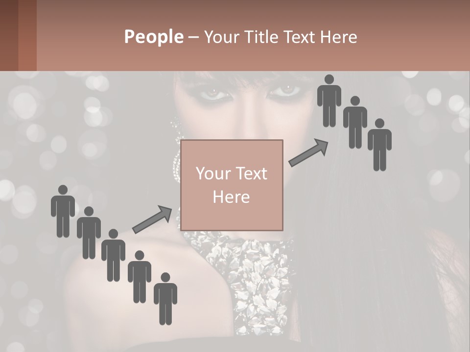A Woman With Long Black Hair And Red Lipstick PowerPoint Template