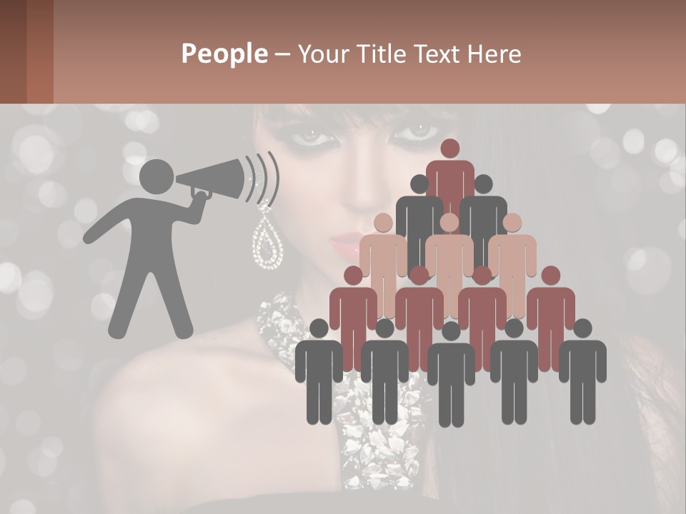 A Woman With Long Black Hair And Red Lipstick PowerPoint Template