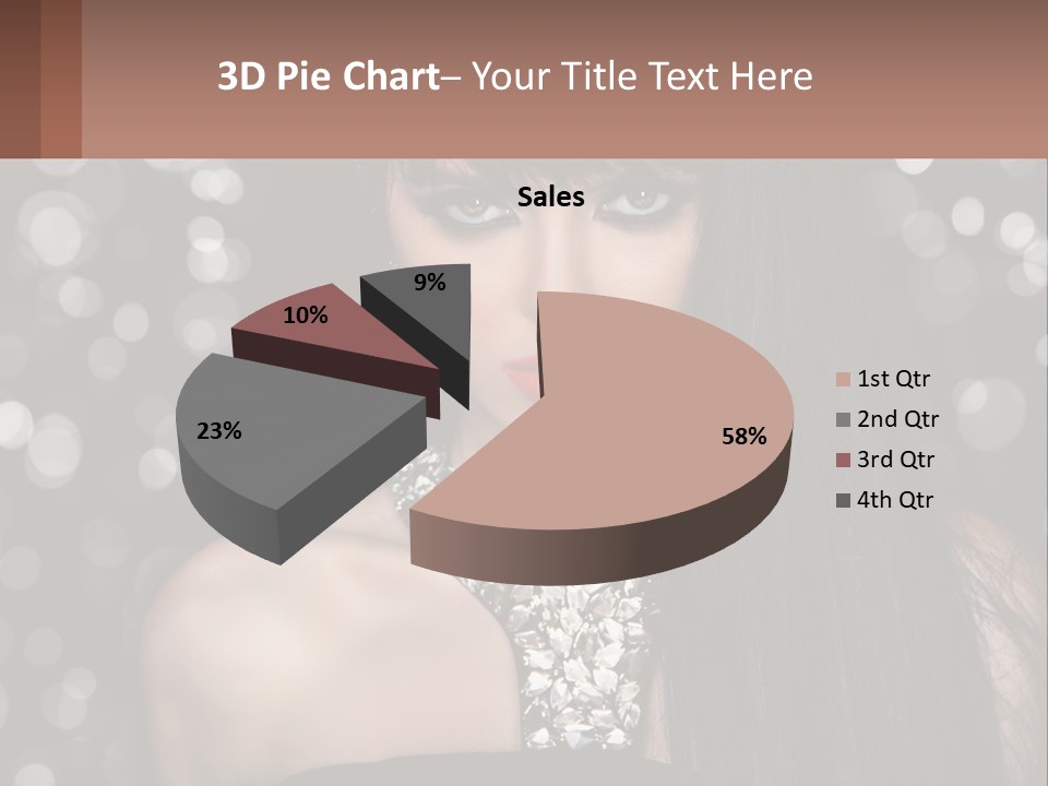 A Woman With Long Black Hair And Red Lipstick PowerPoint Template