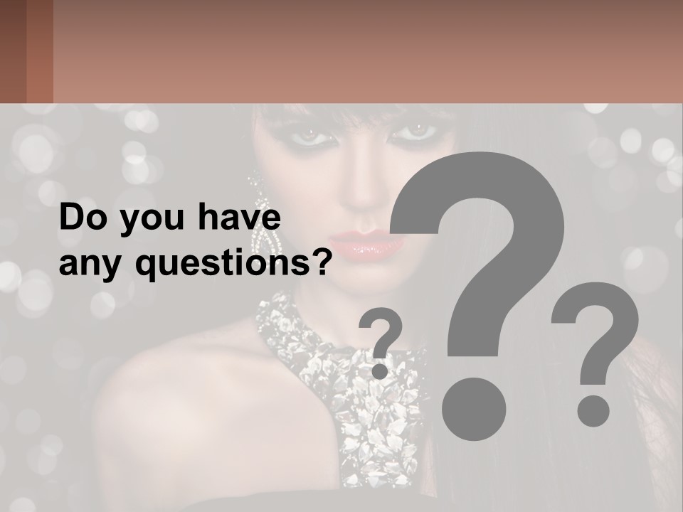 A Woman With Long Black Hair And Red Lipstick PowerPoint Template