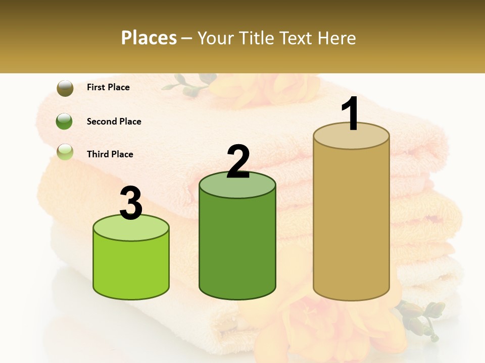 A Stack Of Towels With Yellow Flowers On Them PowerPoint Template