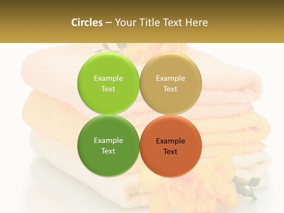 A Stack Of Towels With Yellow Flowers On Them PowerPoint Template