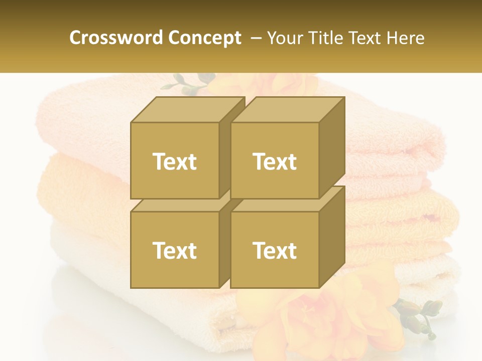 A Stack Of Towels With Yellow Flowers On Them PowerPoint Template