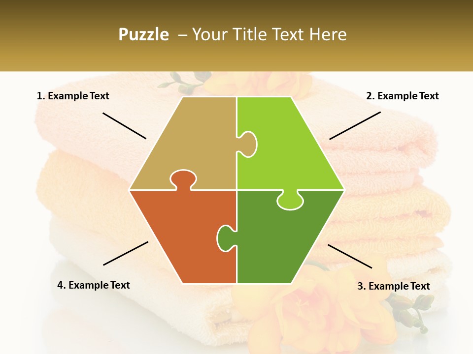 A Stack Of Towels With Yellow Flowers On Them PowerPoint Template