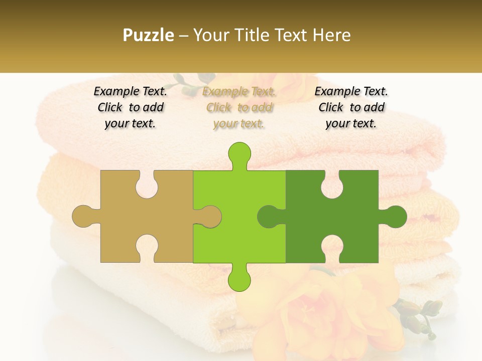 A Stack Of Towels With Yellow Flowers On Them PowerPoint Template