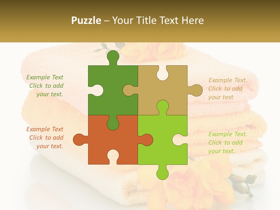 A Stack Of Towels With Yellow Flowers On Them PowerPoint Template