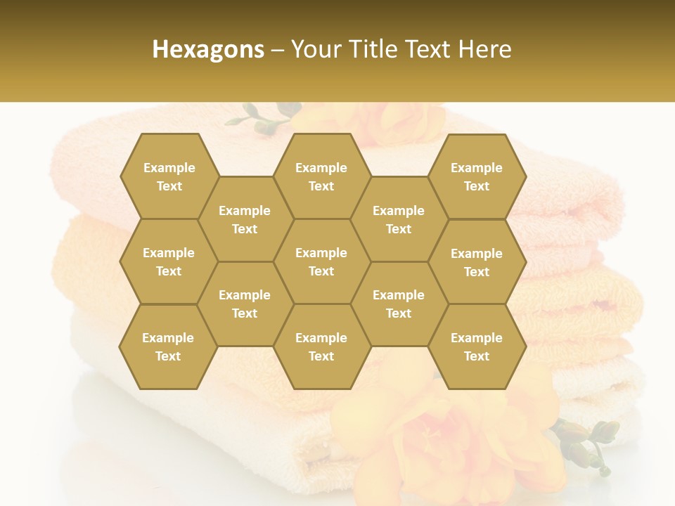 A Stack Of Towels With Yellow Flowers On Them PowerPoint Template