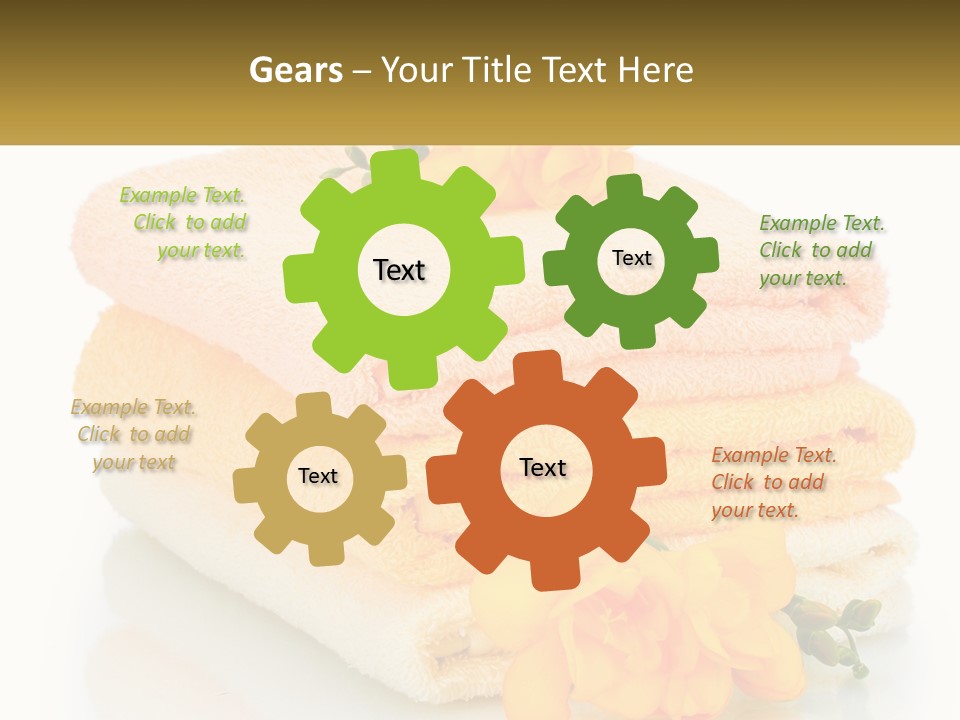 A Stack Of Towels With Yellow Flowers On Them PowerPoint Template