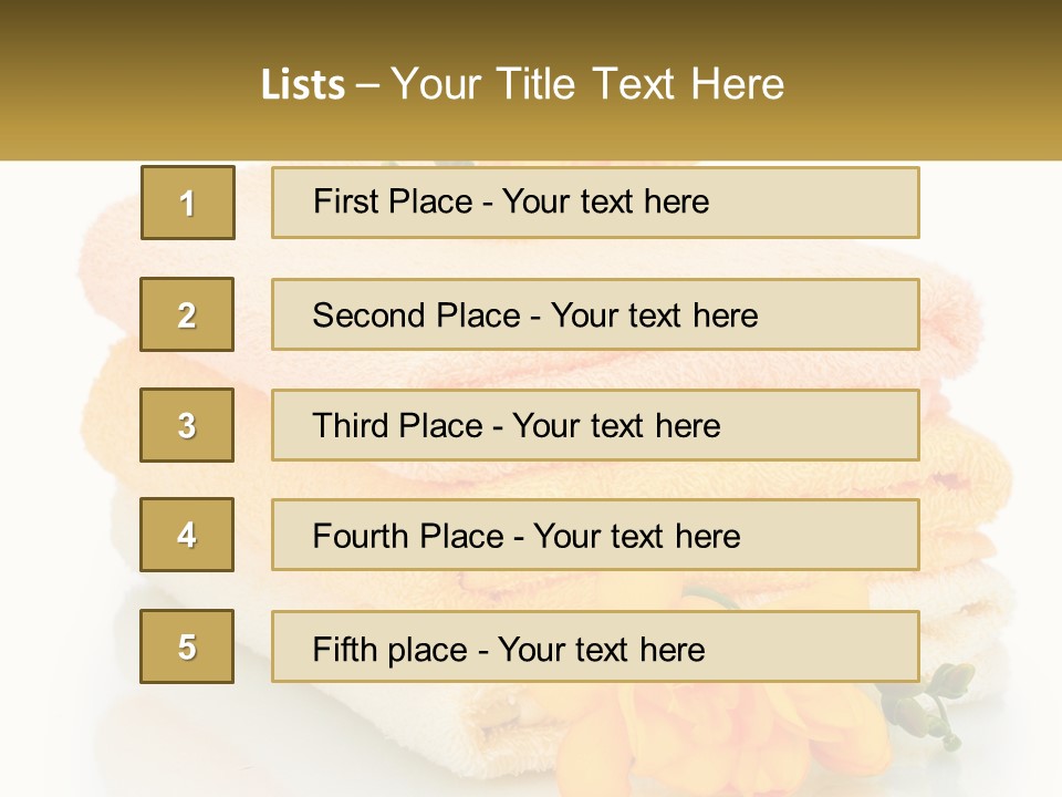 A Stack Of Towels With Yellow Flowers On Them PowerPoint Template