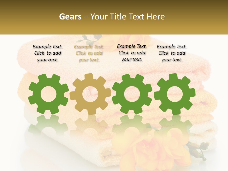 A Stack Of Towels With Yellow Flowers On Them PowerPoint Template