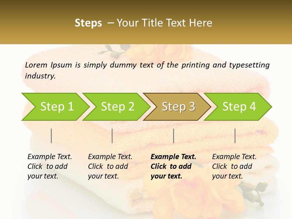 A Stack Of Towels With Yellow Flowers On Them PowerPoint Template