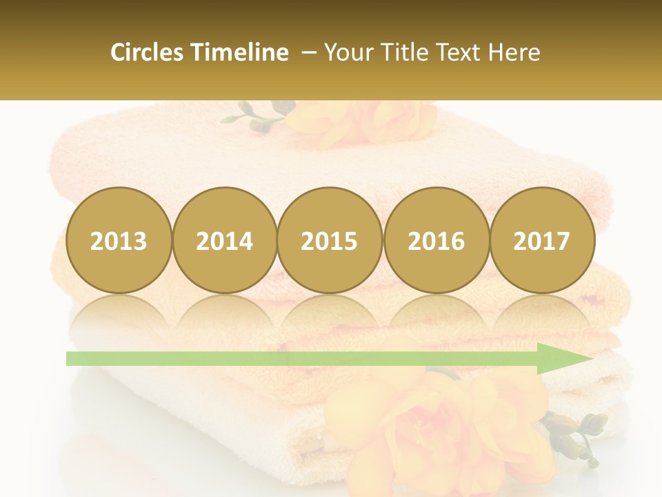 A Stack Of Towels With Yellow Flowers On Them PowerPoint Template