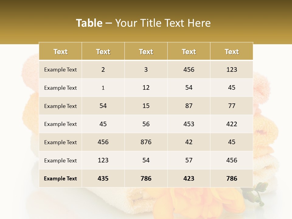 A Stack Of Towels With Yellow Flowers On Them PowerPoint Template