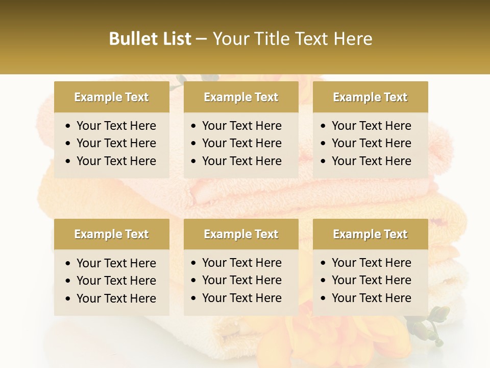 A Stack Of Towels With Yellow Flowers On Them PowerPoint Template