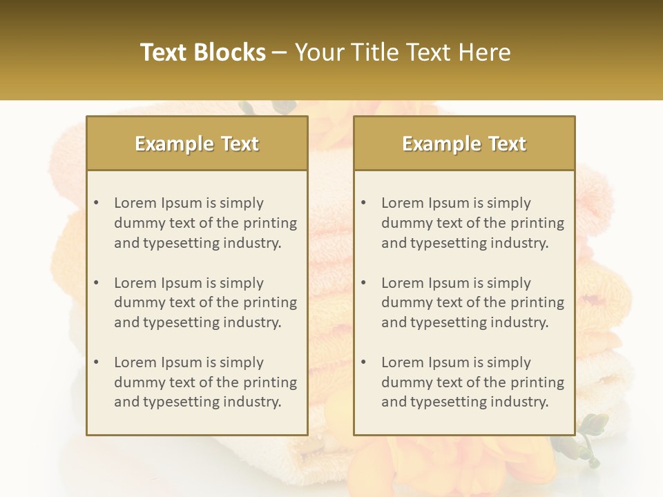 A Stack Of Towels With Yellow Flowers On Them PowerPoint Template