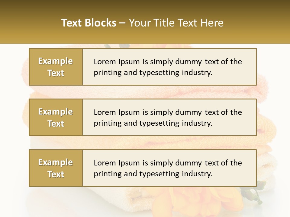 A Stack Of Towels With Yellow Flowers On Them PowerPoint Template