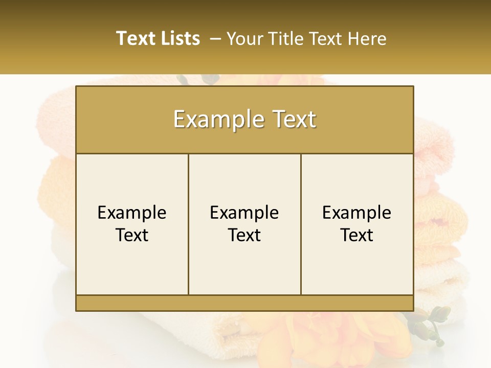 A Stack Of Towels With Yellow Flowers On Them PowerPoint Template